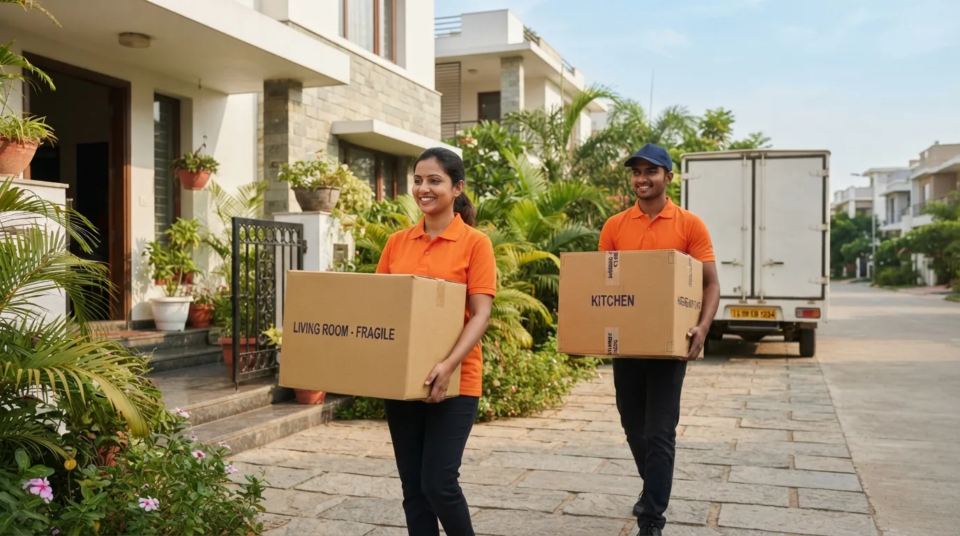 SS Movers truck and moving crew serving Gachibowli, Hyderabad